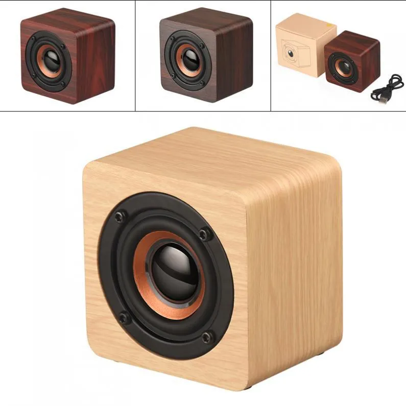Q1 Portable Bluetooth Speaker Fashion Mini Speakers للهاتف اللاسلكي الصوتي المنزلي للموسيقى الاستريو لاعب الخشب الهدية الصغيرة