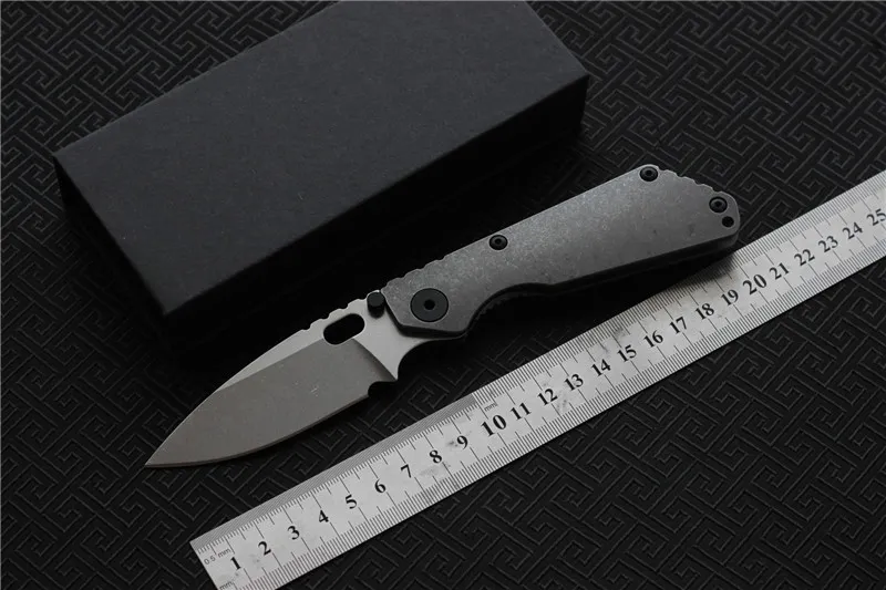 MIKER SMG Folding Kniv D2 Blad Titanium Nudist / Pits / CF Handtag Koppar Tvättmaskin Kök Utomhus Jakt Utility Knives EDC Tool