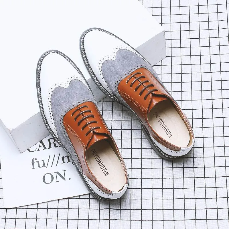 Scarpe Brogue Bianche Da Uomo Di Design Di Nuovo Arrivo Moda