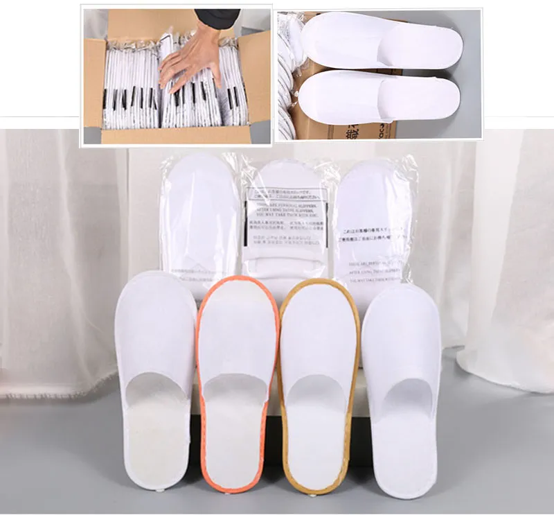 Hot Sale er Hotel One time Soft Slippers Men Women Flip Flops White Sandals Indoor Babouche Travel Shoes Cheap Free Shipping