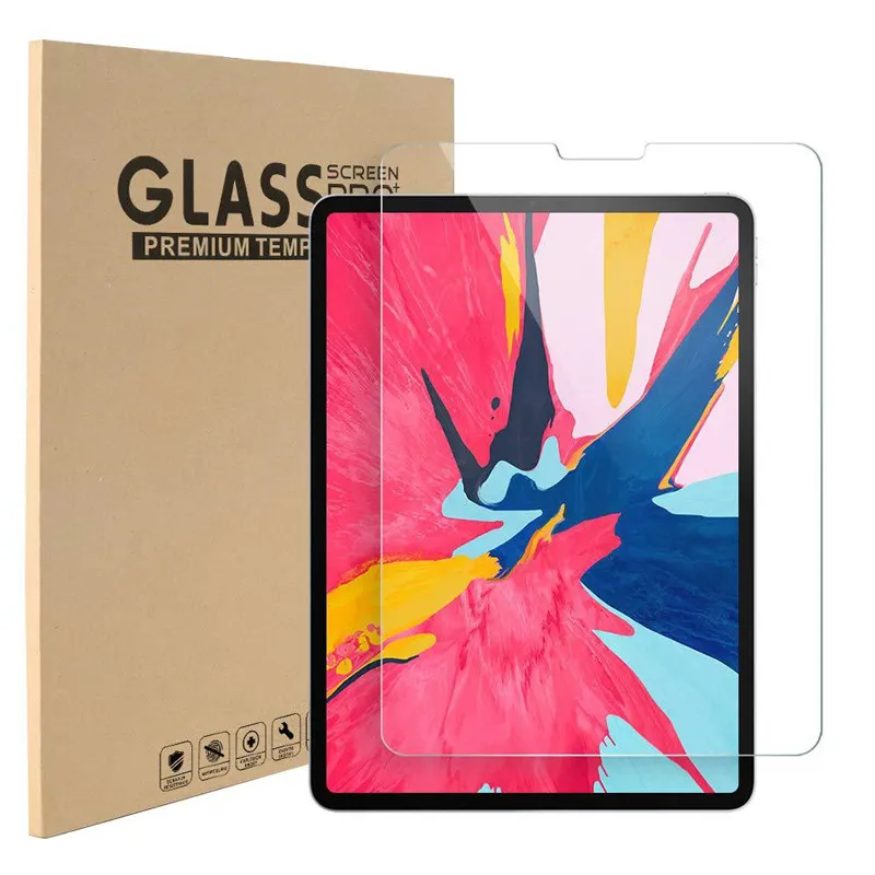 iPad Air 9.7 Temperat glasskärmskydd för ny iPad Pro 11 12.9 2018 10.5 2019 Mini 4 Samsung Tab A2 T595