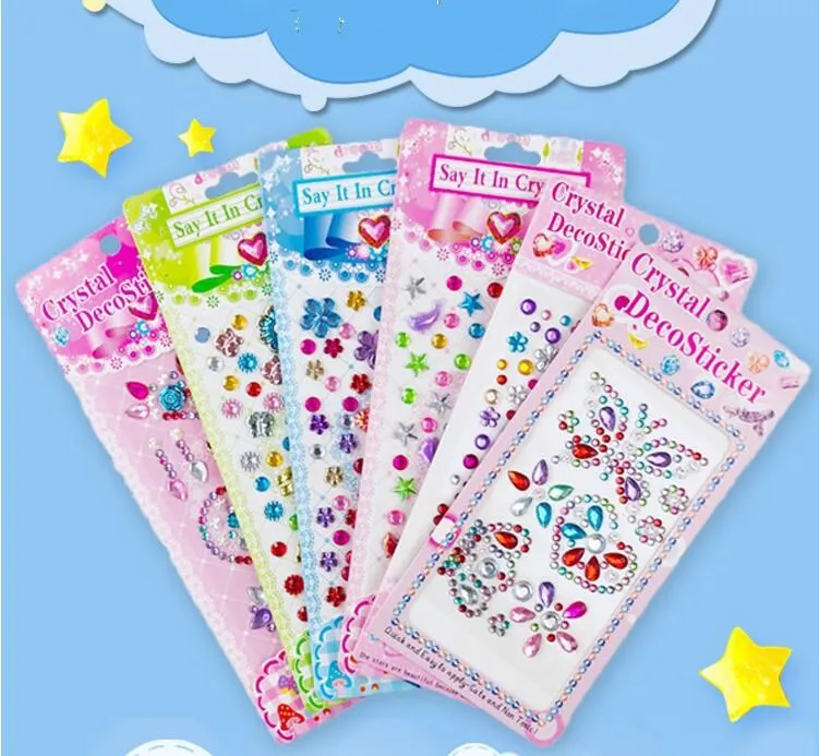 Kids Rhinestone Sticker Set: DIY 3D Self Adhesive Crystal Sticker