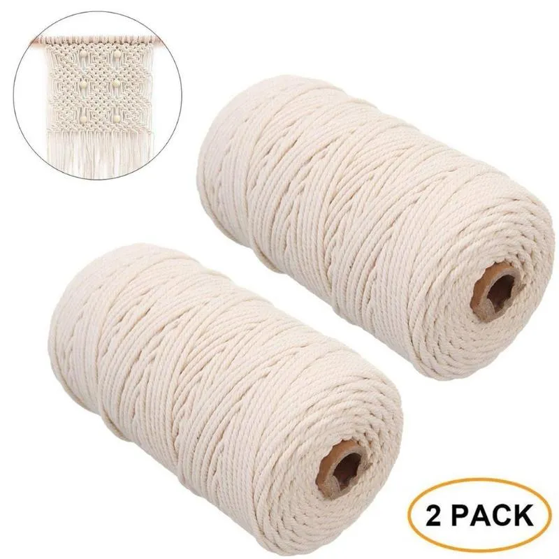 Cotton Cord 2mm x 200m Macrame Cotton Cord for Wall Hanging Dream Catcher For Wall Hangings Plant Hangers Art Homewares