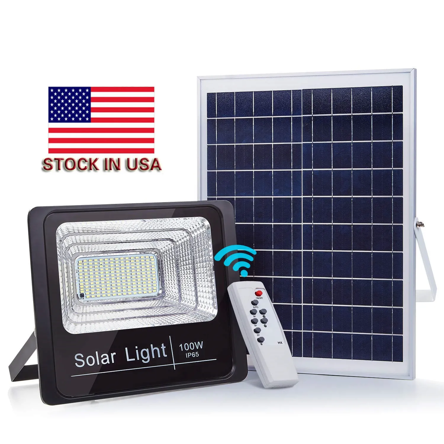 100W Solar Powered Street Flood Lights, 180 LED's 5.100 Lumen Outdoor Waterdichte IP65 met afstandsbediening Beveiligingsverlichting voor tuin, tuin