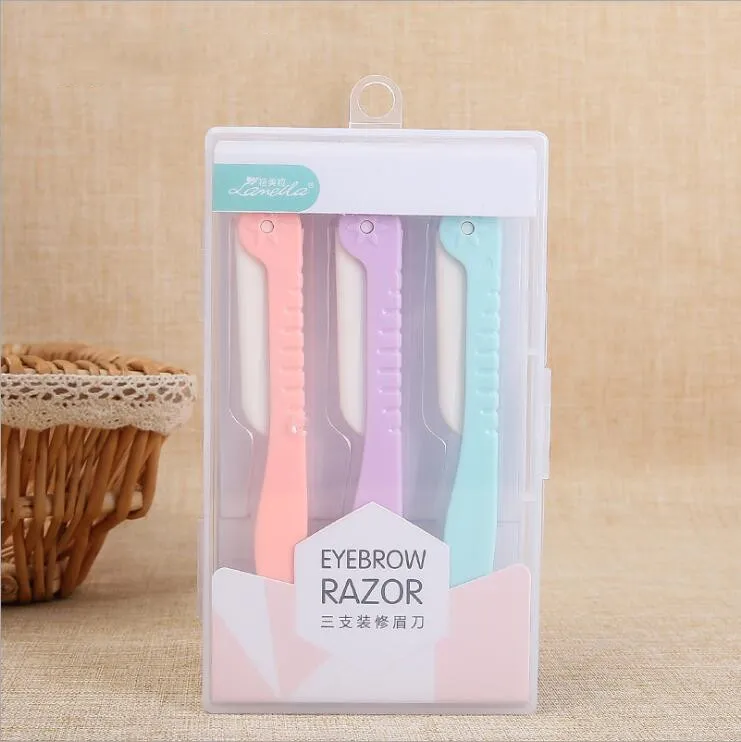 Lady Professional Eyebrow Scraper Beauty Tool 3 Sets Of Folding Eyebrow Shaping Knives Rascador De Cejas Profesional Lady Profesjonalna Skrobaczka Do Brwi