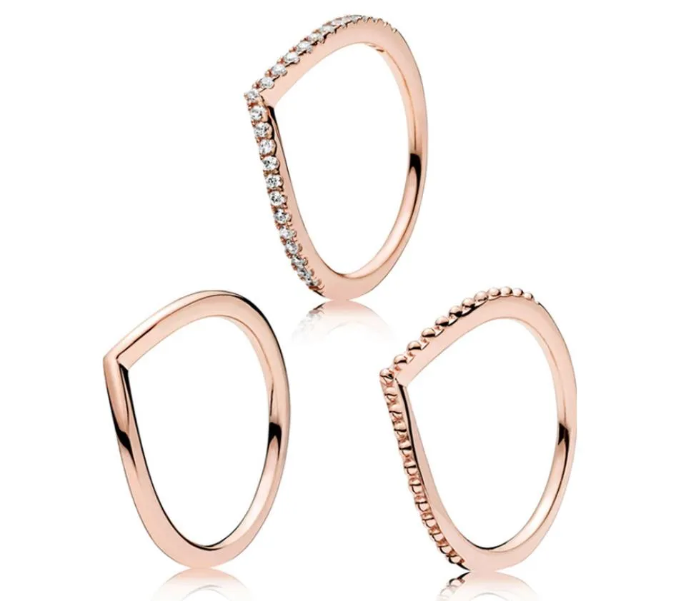 Rosegold wünscht sich sogar einen Perlenring in V-Form, elegante Wassertropfen, Paarringe für Pfannen mit Logo, einfache stapelbare Ringe für Damen W160