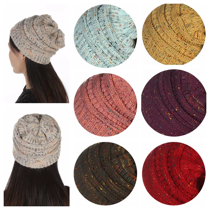 Assorted Color Beanies Hattar Stickade Bonnet Fashion Girls Women Winter Warm Hat Weave Gorro Hat Casual Fauries 26 Färger