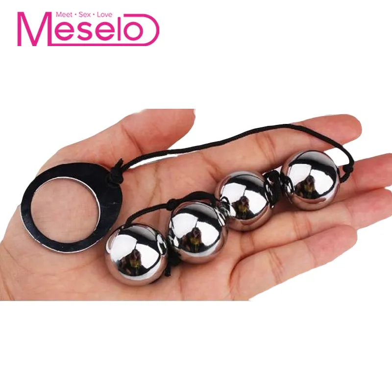 Meselo Acier Inoxydable 4 Boules Kegel Ball Ben Wa Boules Perles Anales Vaginales En Métal Butt Plug En Métal Anal Plugs Adulte Jeu Sex Toys Y19052403