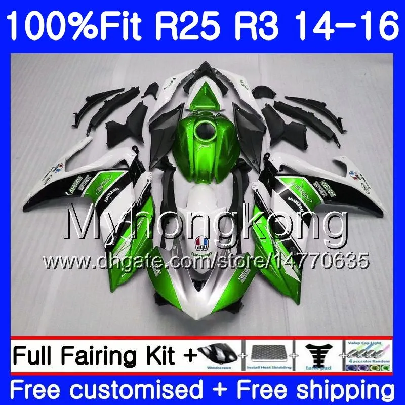 Injection For YAMAHA YZFR25 YZF R25 R3 2014 2015 2016 2017 240HM.42 YZF-R25 YZF-R3 R 25 Body YZFR3 14 15 16 17 Fairings green factory kit