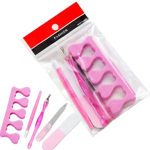 Professionell Basic Manicure Tools Nail File, Toe Separator, Cuticle Behandling All-in-One Nail Art Tools Kit för Nail Care