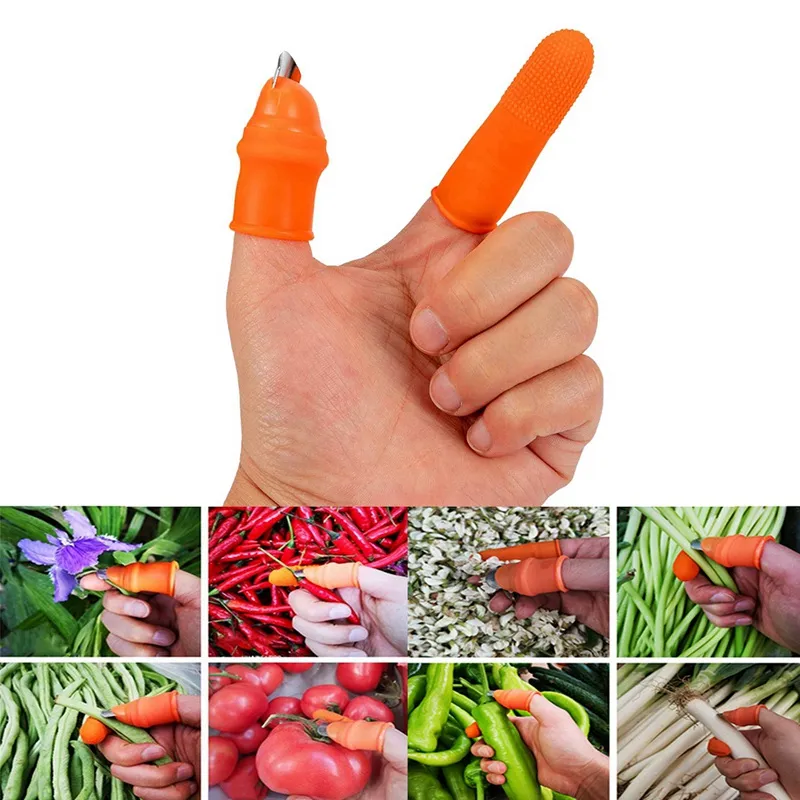 Couteau De Pouce En Silicone - Pour Jardinage Et Cuisine - Protection Doigts - Avec Manchons