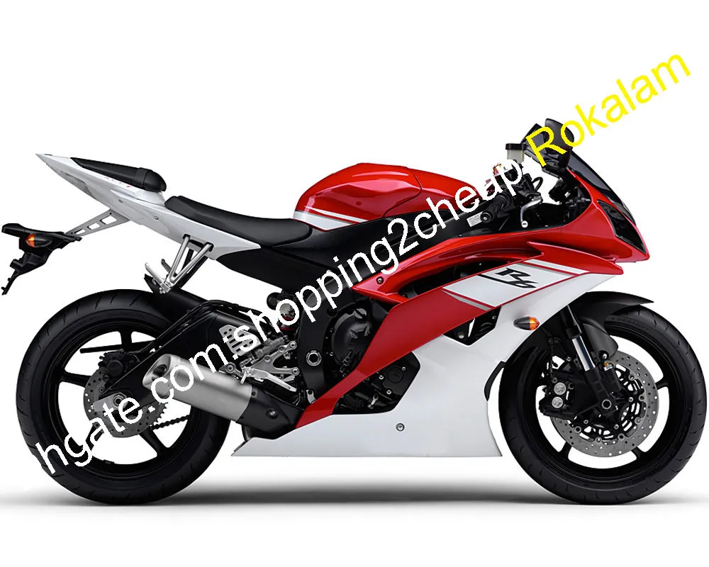 Per Yamaha Carene Rosso Bianco YZF R6 YZFR6 YZF600 2008 2009 2012 2014 2015 2016 Carenatura Aftermarket Kit (stampaggio ad iniezione)