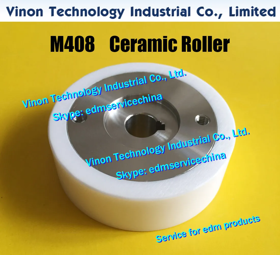 X058D339G51 M408 FA20 Capstan Roller 57x18t (White Ceramic+SUS type) X058D077G51 Feed section DA834A, DA83400 for Mitsubishi DWC-FX.RA.FX-K