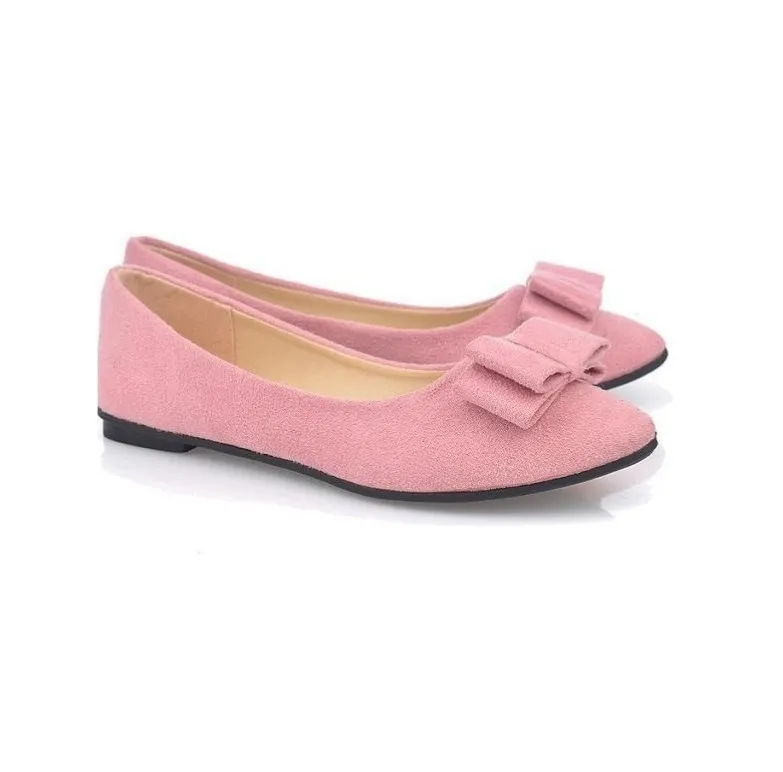 Billiga Pris Nyaste Design Ladies Flat Shoes Suede Rosa Vackra Kvinnor Flat Casual Skor