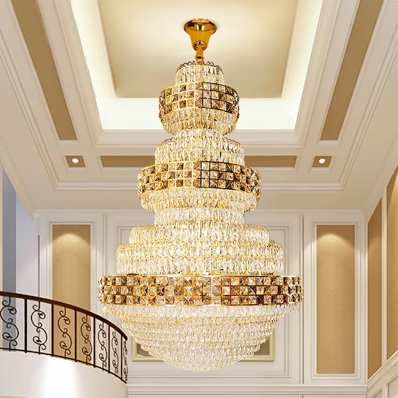 American Crystal Chandelier LED Light European Modern Crystal Chandeliers Lights Fixture Hotel Home Big Long Hanging Lamp Dia120cm/150cm