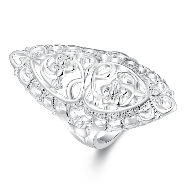 Стерлинговое серебро классическое творческое резное кольцо DHSR698 US размер 7; EPANCET DHL женская 925 серебряная пластина кластерных кольца ювелирных изделий