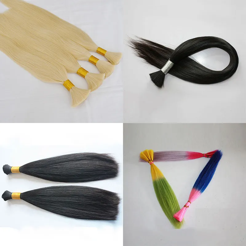 Elibess Brand --Good Quality Brazilian Straight Human Bulk Hair Extensions For Braids 3 Bundles Lot 300Gr Good Deal, Free DHL