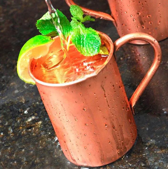 Bechergriff aus reinem Kupfer im europäischen und amerikanischen Stil, Moscow Mule Cocktailglas, Becher aus reinem Kupfer, für Restaurant, Bar, Kaltgetränk