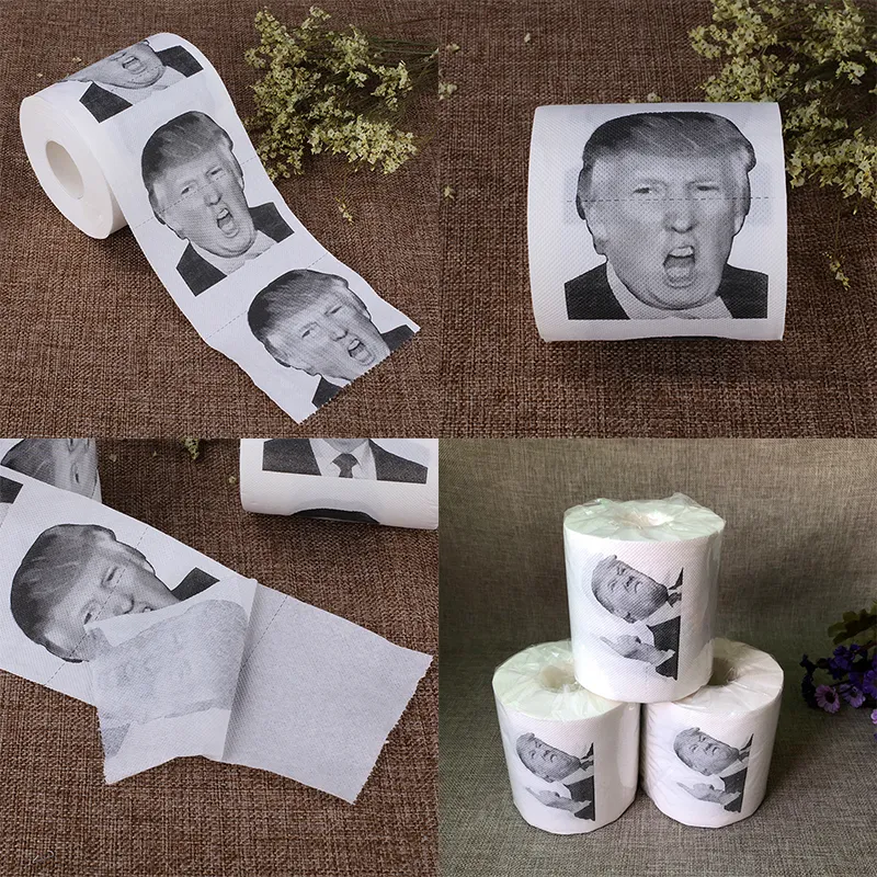 Rotolo di carta igienica Donald Trump Rotolo di carta igienica presidente Moda Divertente Umorismo Romanzo Gag Tovaglioli regalo DHL WX9-1445