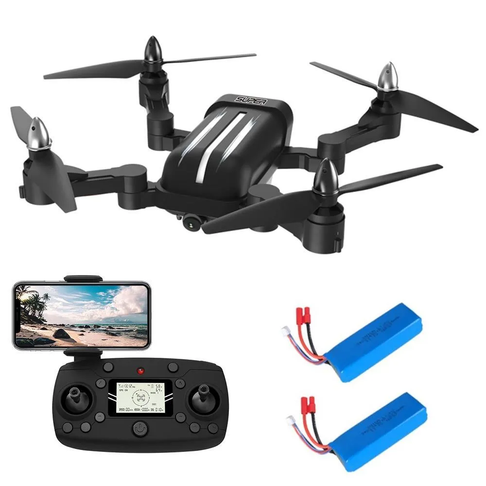 BayAngtoys x28 8MP GPS 5G WiFi FPV Brushless Foldbar RC Drone RTF Black - Två batterier