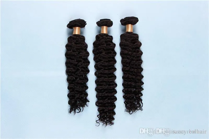 Глубокие плетения 100% необработанные наращивания человеческих волос 3bundles Бразильские волосы Утощи