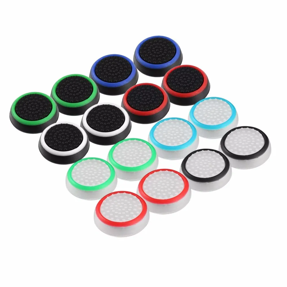 Dual Two Color Luminous Silicone Joystick Cap Thumb Grip Stick Grips Caps för PS5 PS4 PS3 Xbox One Series X S 360 Wiiu Controller Analog Thumbstick Cover