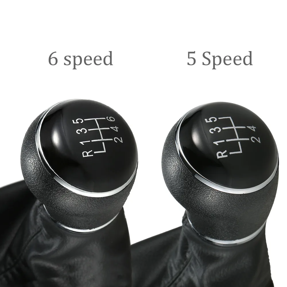 6 Speed ​​Gear Shift Knob Leather Boot för VW Passat B7