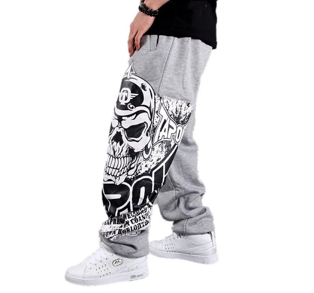 2020 Uomini Hip Hop Pant Allentato Street Dancing Pantaloni Lunghi Stampa Cranio Punk Baggy Parkour Skateboard Pantaloni Della Tuta Da Uomo