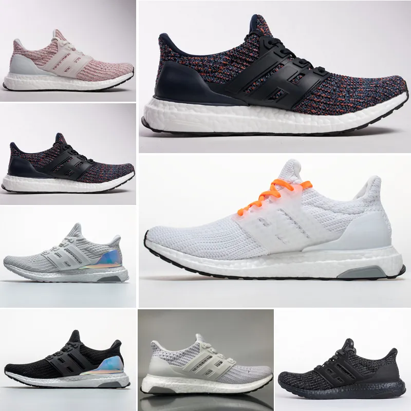 [Mit Box] 2019 New Ultra-4.0-hochwertige Schuhe Sport Triple Black White Blue Iridescent Primeknit Frauen Männer Turnschuhe Größe Laufen 36-48