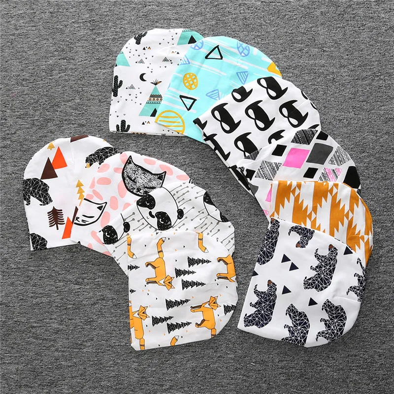 Kids Ins Offified Cotton Hats Dzieci Modne czapki kreskówki lis czapki panda tygrysy czapki drukowane czapki dziecięce