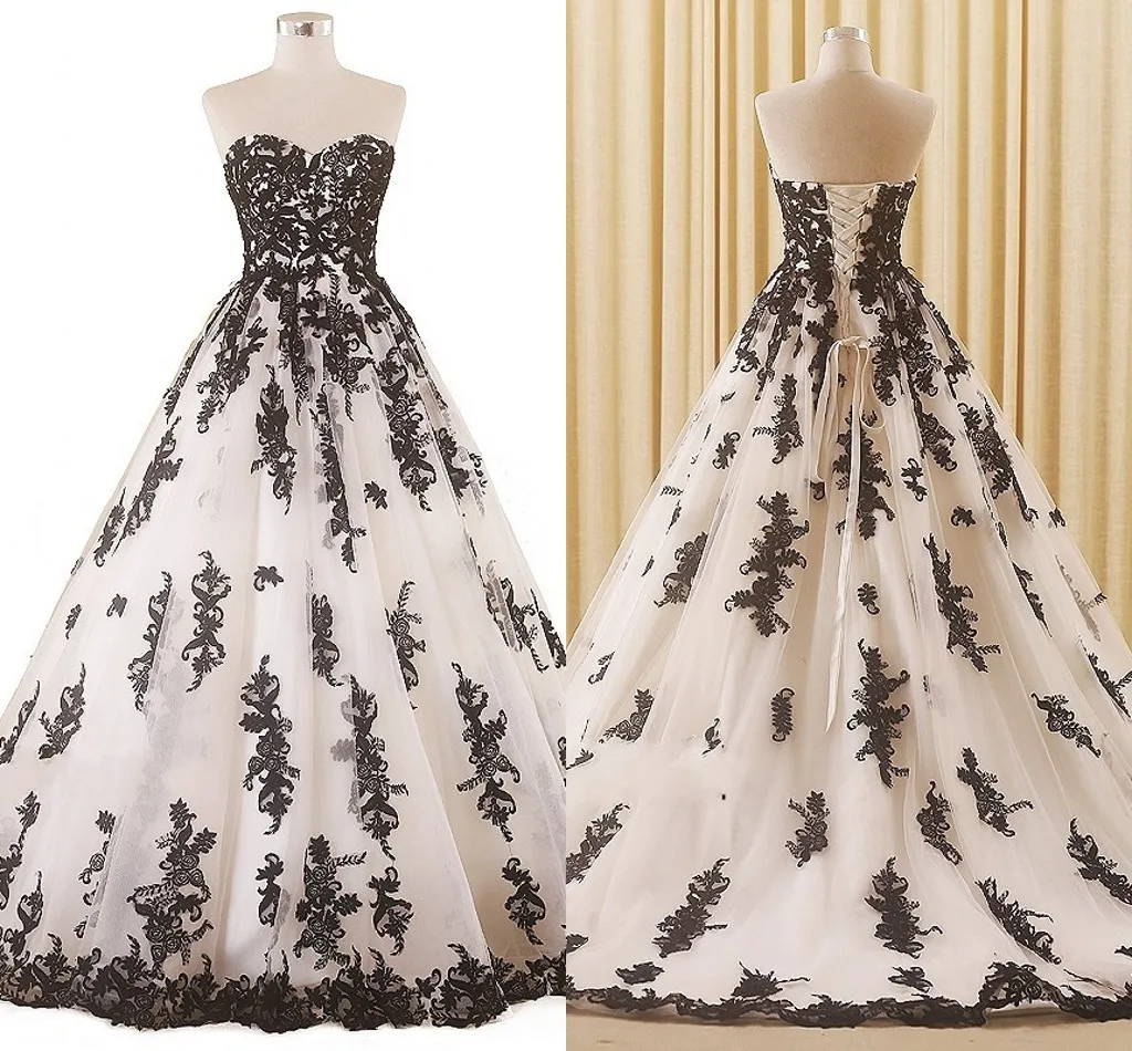 Black Lace A-line Wedding Dresses 2020 Robes De Mariée Strapless Lace-up Vestidos De Novia Wedding Gowns Party For Bride Plus Size Long