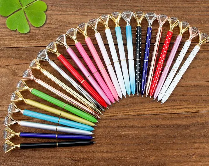 Girl Fashion Crystal Ball Pens Ballpen grande diamante canetas esferográficas Canetas Para Papelaria Escolar Escritório G639