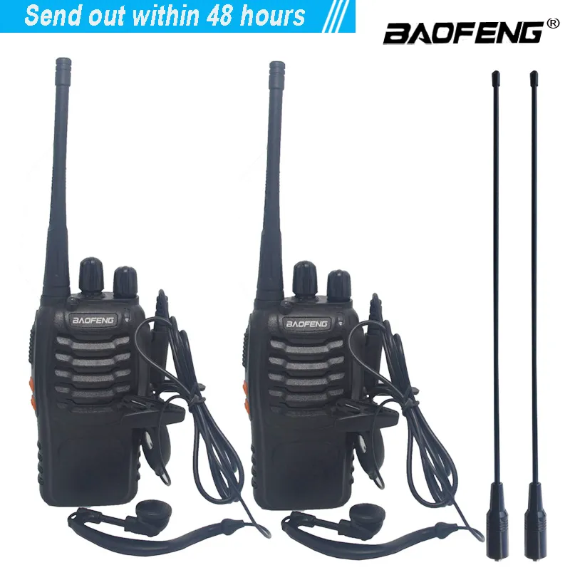 2pcs / lot baofeng bf-888s walkie talkie tvåvägsradio set bf 888s uhf 400-470mhz 16ch interphone mobil bärbar radio sändare