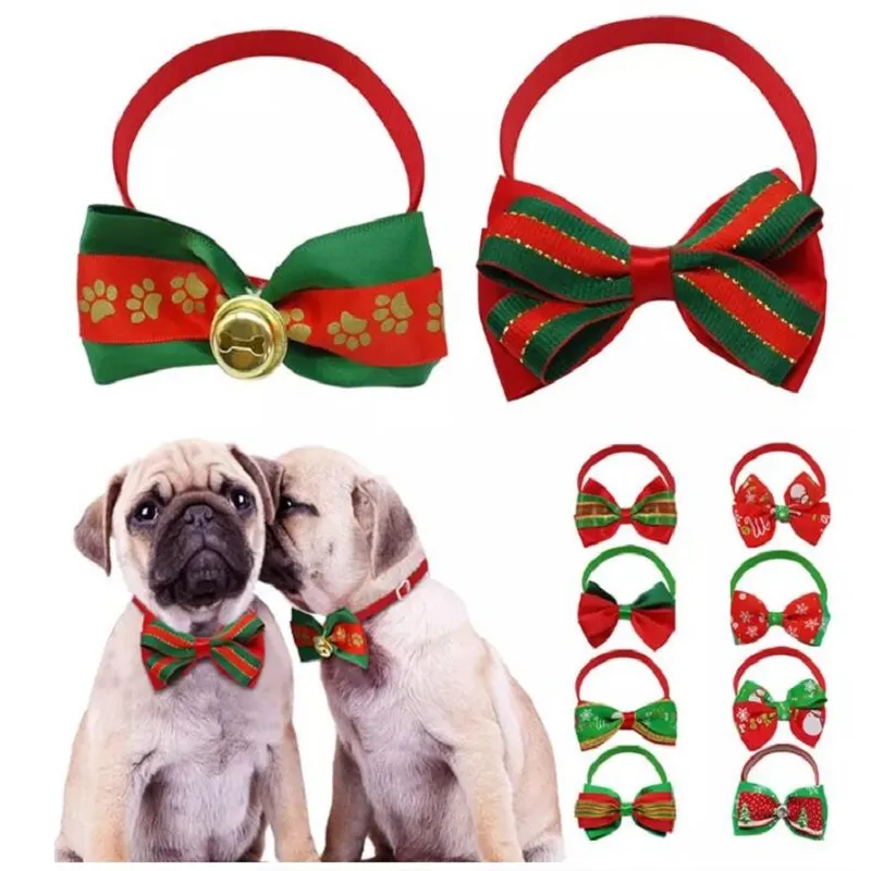 Jul hund katt båge slipsar xmas husdjur gåva husdjur krage semester bröllop dekoration hund grooming tillbehör