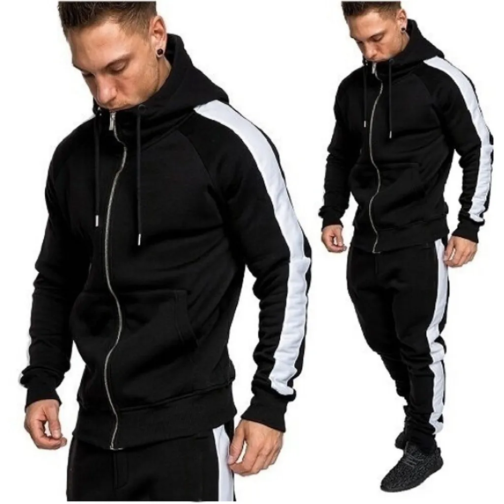 Mens Tracksuits Sports Suit Men Warm Sweat Suits Set Color Matching Sportswear Large Size Sweatsuit Male S 3XL From 21 94 DHgate
