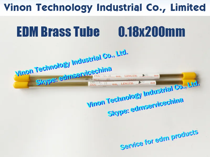 Tube en laiton de 0,18 x 200 mm à canal unique (100 PCS/LOT), électrode de tube en laiton EDM diamètre unique = 0,18 mm L = 200 mm pour le perçage EDM à petit trou