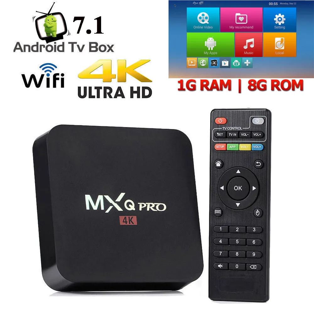 soldadura Física jurar MXQ PRO Android 7.1 TV Box RK3229 chip de 1 GB 8 GB S905W Smart TV