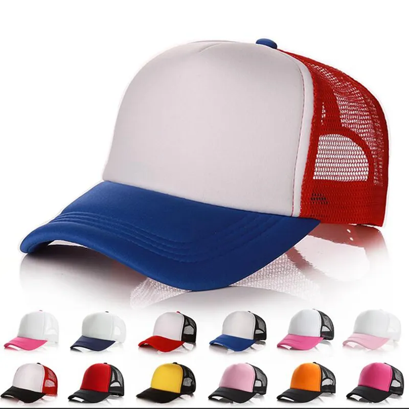 Köpük kamyoncu şapka beyzbol şapkası arkası Sol katı snapback ayarlanabilir yetişkin örgü kapak beyzbol şapkası kamyon sürücü şapkası 23 renk ljjk2083