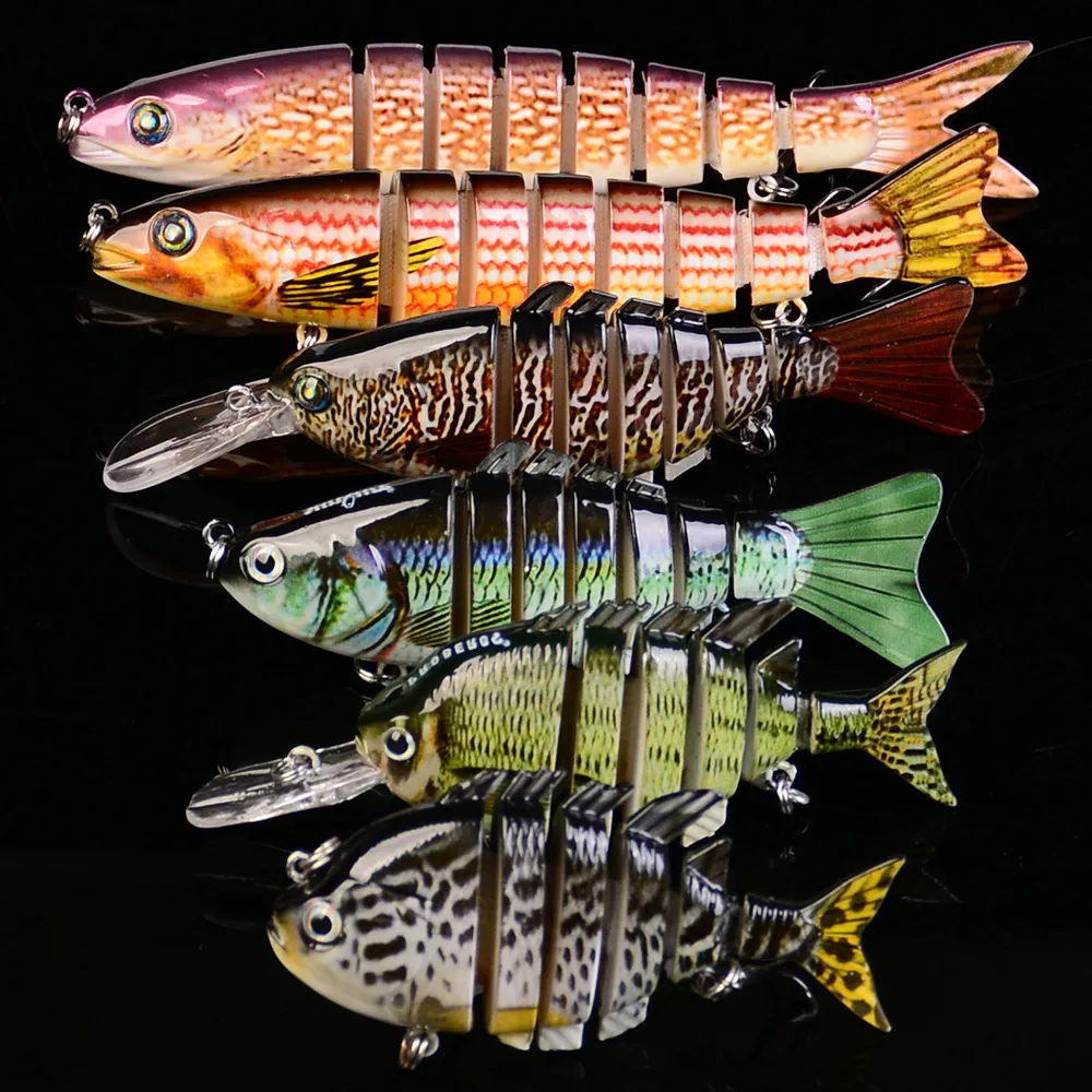 True To Life Multi Jointed Trout Musky Swimbaits 5 Styles Set Back