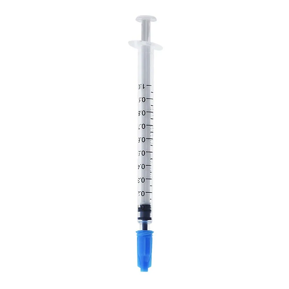 1ml Syringe with Cap (100 Pack), Oral Dispenser Without Needle, Luer Slip  Tip