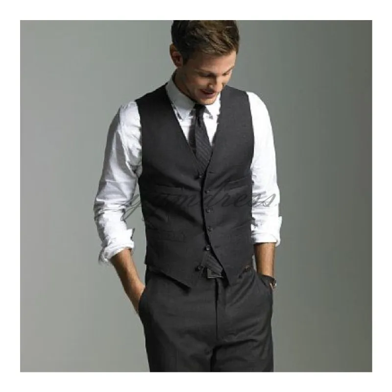 Fashion (GM-2084-Brooch)Black 5PCS Designer Mens Wedding Suit Vest