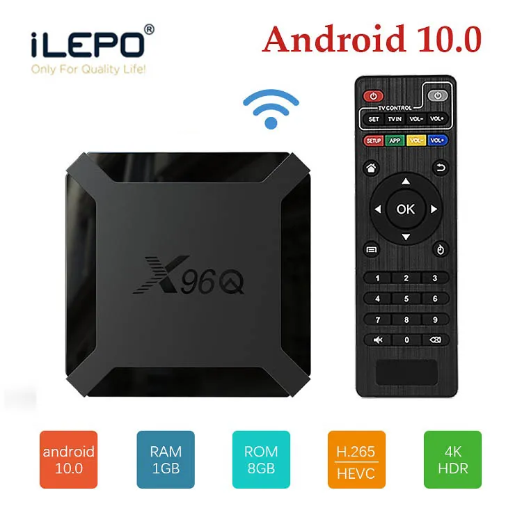 X96Q Android 10.0 Akıllı TV Kutusu 1G / 2 GB RAM 8G / 16G ROM Media Player Set üst Makinesi