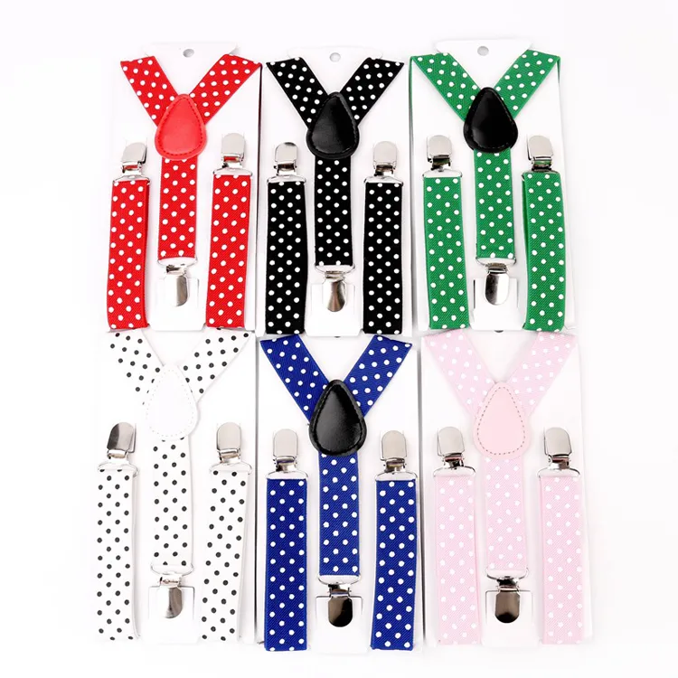 Dot Colorful Children Belt Baby Boys Girls Suspenders Clip-on Y-Back Braces Elastic Kids Adjustable 16 colors