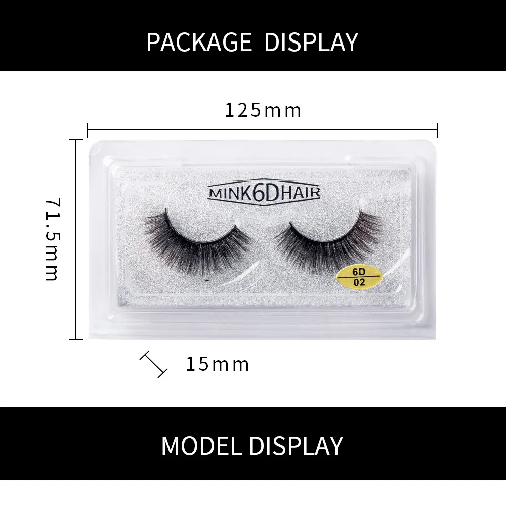 2020 Dropshippping 1 Pair=1 Set 6D False Eyelashes Natural Thick Curly Long Eye Lashes Wispy Makeup Beauty Extension Tools Handmade 3D Mink