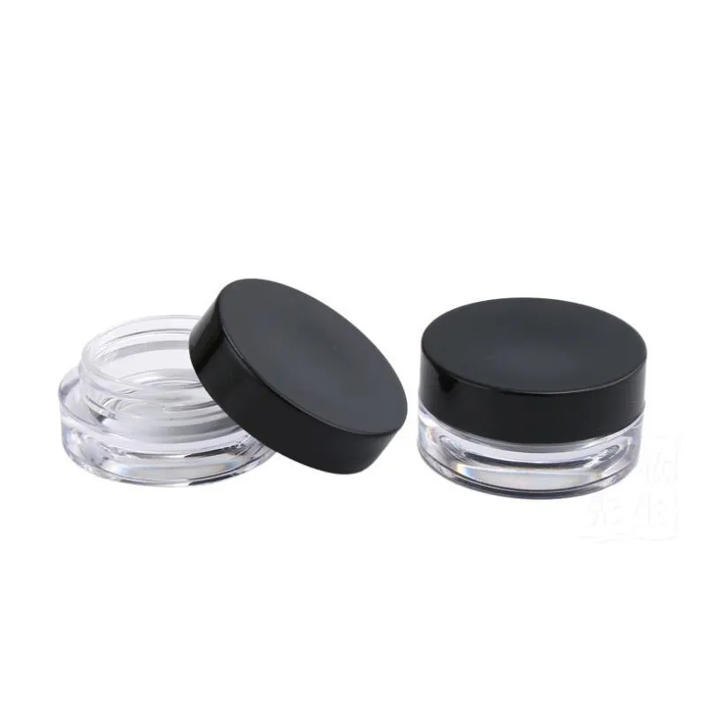 2ML 2G Plastic Empty Face Cream Jar Cosmetic Sample Clear Base Plastic Make-up Eyeshadow Lip Balm Nail Art Piece Container Bottle Travel LX