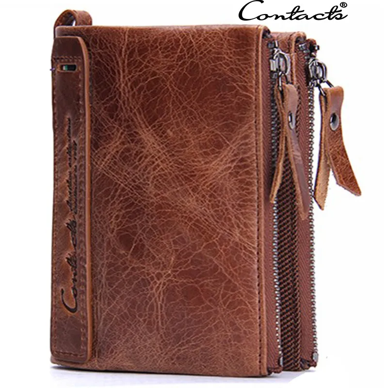 Genuine Crazy Horse Cowhide Leather Men Wallet Short Coin Purse Small Vintage Designer Wallets Brand High Quality