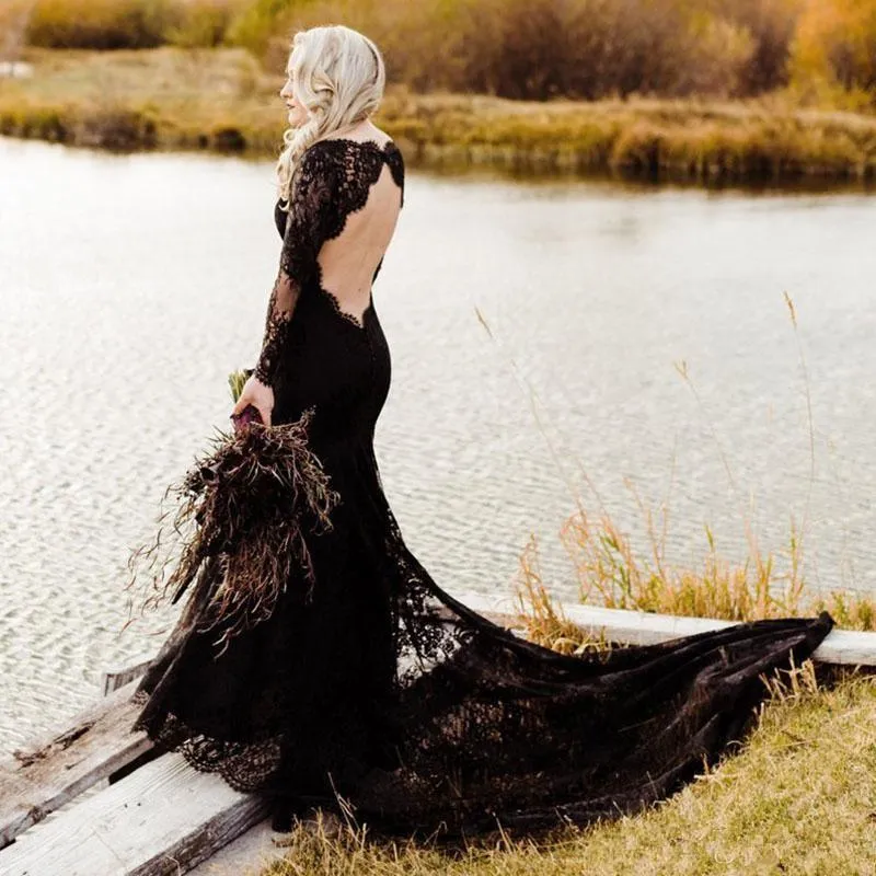 Mermaid black deals wedding dress