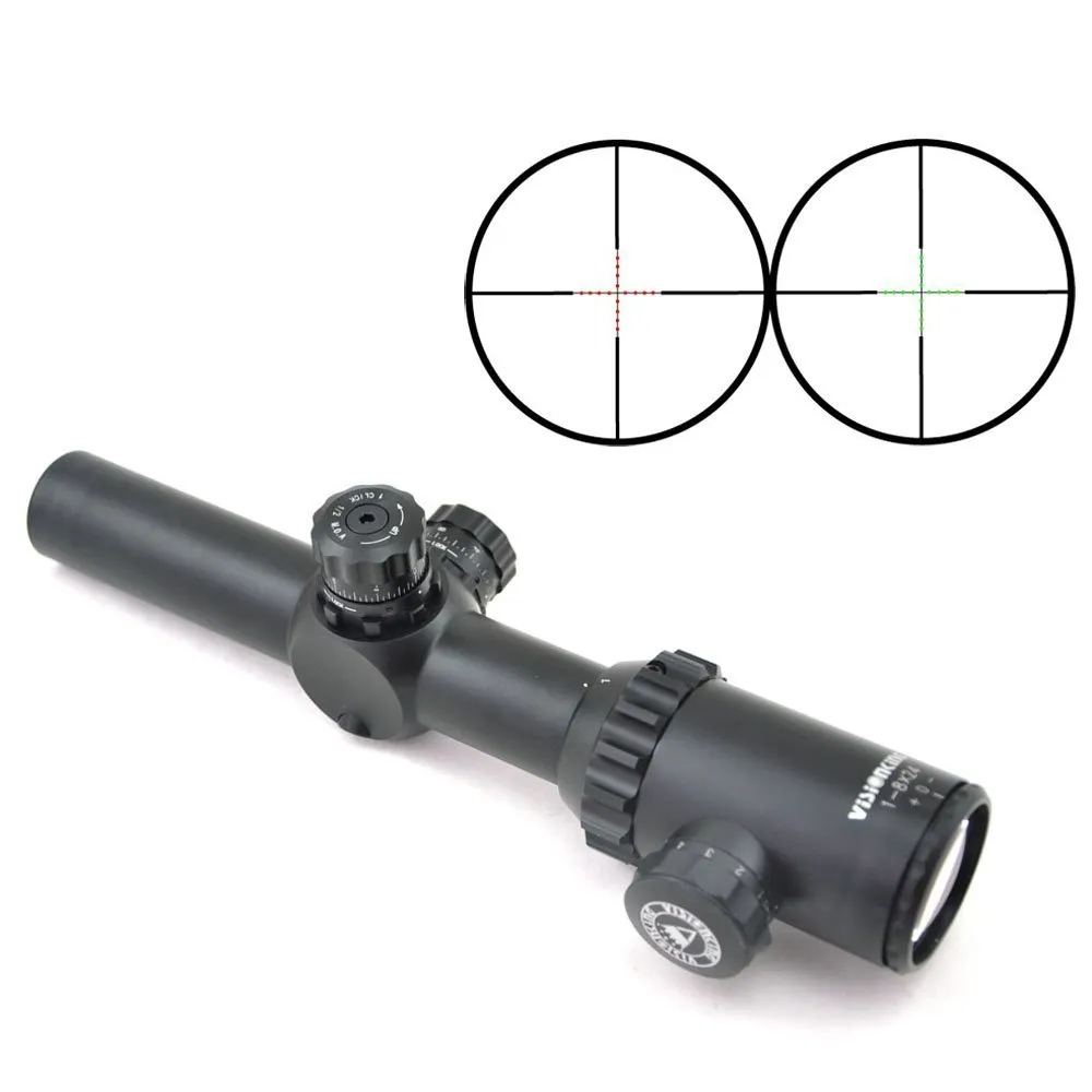 Wizja OPITCS 1-8x24 Zakres karabinu 30 mm rurka .223 5.56 Taktyczny Huntig Sight Mil Dot Odporność na wstrząs