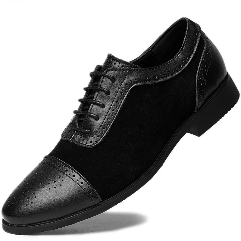 وصول جديدة ريترو بولوك رجال الأعمال الكلاسيكية احذية رسمية المدببة أحذية تو جلدية الرجال أكسفورد اللباس أحذية