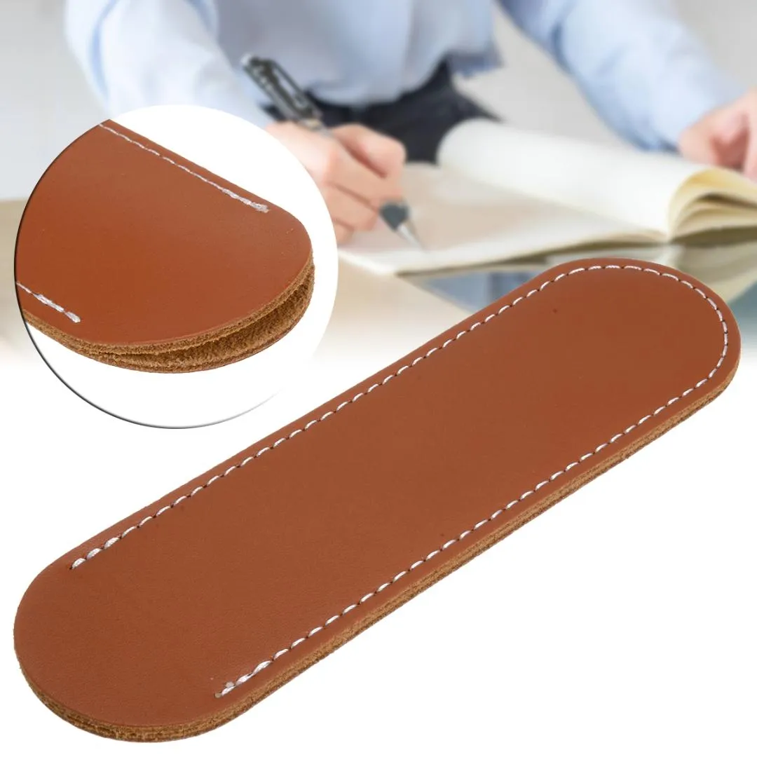 Wholesale New Brown Leather Fountain Pen Bag Handmade Single Pen Pencil